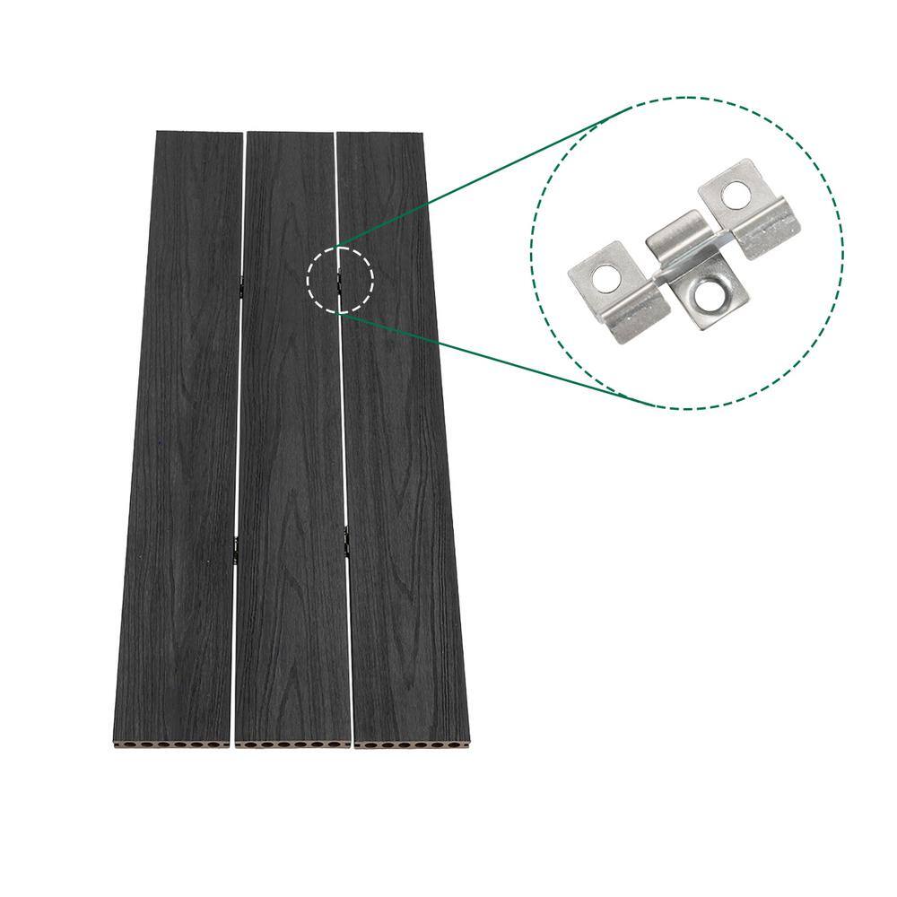 Mondaria Black Hollow Composite Decking Board 9-Pack with Realistic Wood Grain
