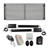 ALEKO 12 ft. x 6 ft. Automated Steel Milan Dual Swing Black Steel Driveway Gate and Gate Opener Kit ETL Listed Fence Gate
