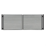 ALEKO 12 ft. x 6 ft. Automated Steel Milan Dual Swing Black Steel Driveway Gate and Gate Opener Kit ETL Listed Fence Gate