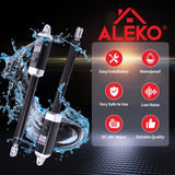 ALEKO 14 ft. x 6 ft. Automated Steel Barcelona Dual Swing Black Steel Driveway Gate and Gate Opener Kit ETL Listed Fence Gate
