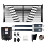 ALEKO 14 ft. x 6 ft. Automated Steel Sofia Dual Swing Black Steel Driveway Gate and Gate Opener Kit ETL Listed Fence Gate