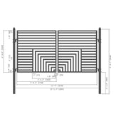 ALEKO 12 ft. x 6 ft. Florence Black Metal Steel Dual Swinging Driveway Fence Gate