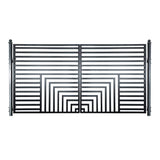 ALEKO 12 ft. x 6 ft. Florence Black Metal Steel Dual Swinging Driveway Fence Gate