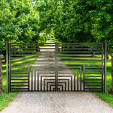 ALEKO 12 ft. x 6 ft. Florence Black Metal Steel Dual Swinging Driveway Fence Gate