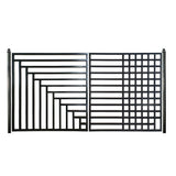 ALEKO 12 ft. x 6 ft. Kyiv Black Metal Steel Dual Swinging Driveway Fence Gate