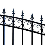 ALEKO London Style 12 ft. x 6 ft. Black Steel Dual Swing Driveway Fence Gate