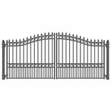 ALEKO London Style 12 ft. x 6 ft. Black Steel Dual Swing Driveway Fence Gate