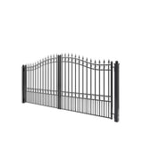 ALEKO London Style 12 ft. x 6 ft. Black Steel Dual Swing Driveway Fence Gate