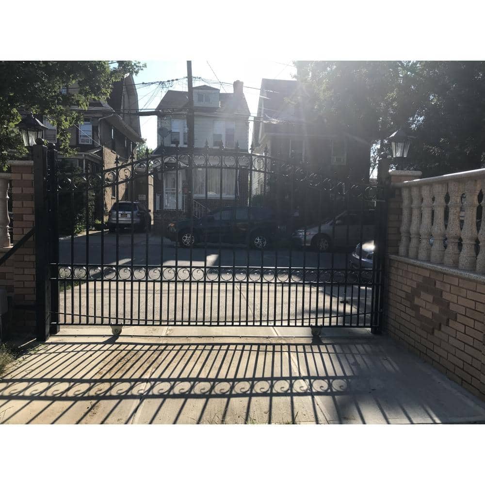ALEKO London Style 12 ft. x 6 ft. Black Steel Single Slide Driveway Fence Gate