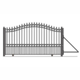 ALEKO London Style 12 ft. x 6 ft. Black Steel Single Slide Driveway Fence Gate