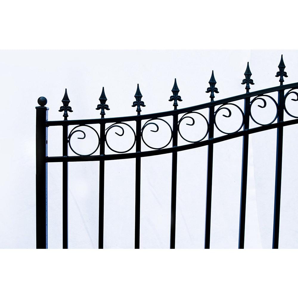 ALEKO London Style 12 ft. x 6 ft. Black Steel Single Slide Driveway Fence Gate