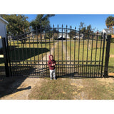 ALEKO London Style 12 ft. x 6 ft. Black Steel Single Swing Driveway Fence Gate