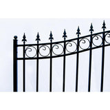 ALEKO London Style 12 ft. x 6 ft. Black Steel Single Swing Driveway Fence Gate