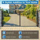 ALEKO Madrid Style 12 ft. x 6 ft. Black Steel Dual Swing Driveway Fence Gate