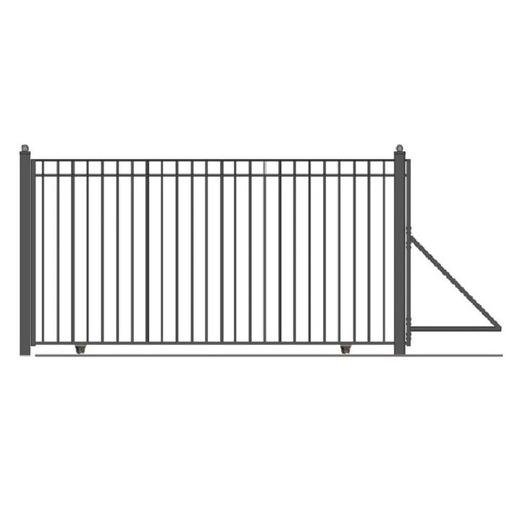 ALEKO Madrid Style 12 ft. x 6 ft. Black Steel Single Slide Driveway Fence Gate