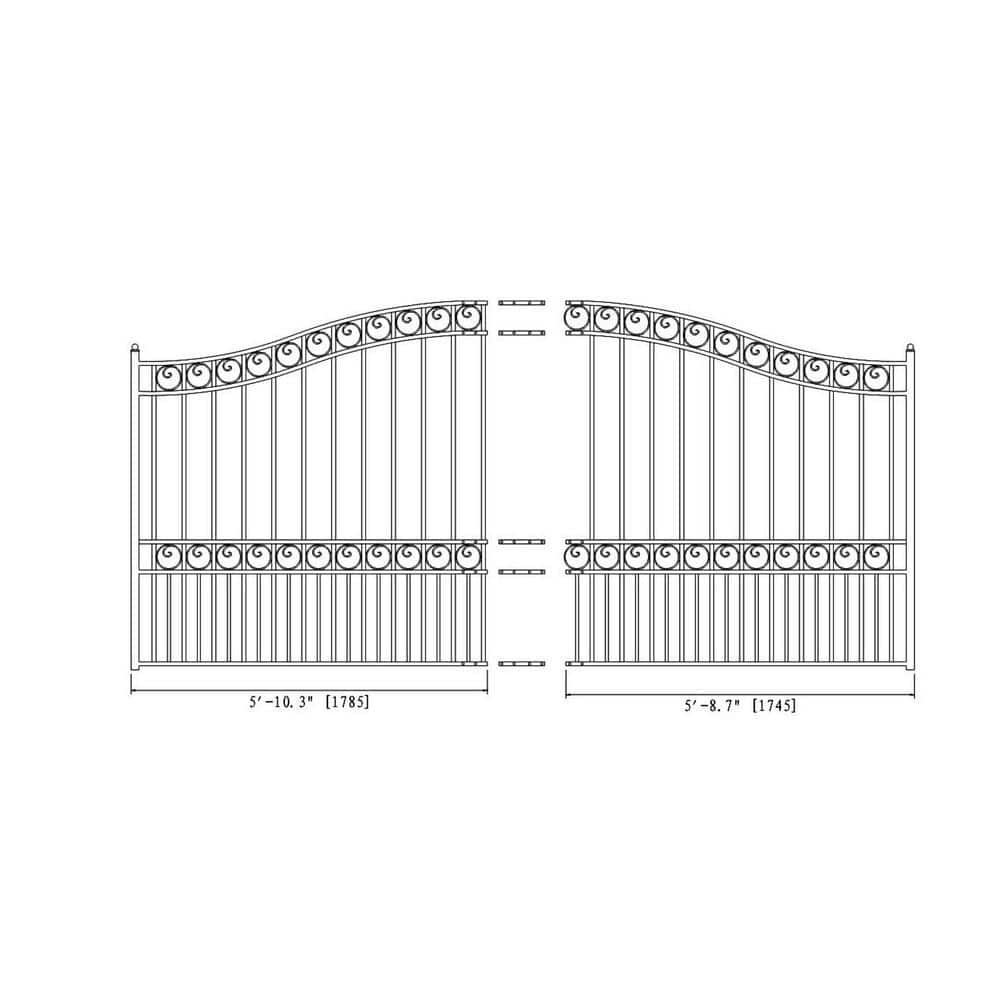 ALEKO Paris 12 ft. W x 6 ft. H Black Steel Single Slide Driveway with Gate Opener Fence Gate