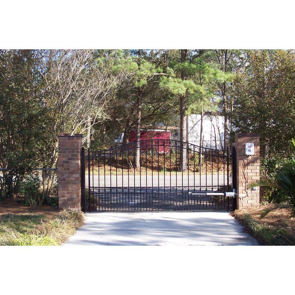 ALEKO Paris 12 ft. W x 6 ft. H Black Steel Single Slide Driveway with Gate Opener Fence Gate