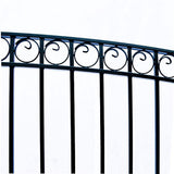 ALEKO Paris Style 12 ft. x 6 ft. Black Steel Single Swing Driveway Fence Gate