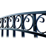 ALEKO Paris Style 12 ft. x 6 ft. Black Steel Single Swing Driveway Fence Gate