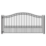 ALEKO Paris Style 12 ft. x 6 ft. Black Steel Single Swing Driveway Fence Gate