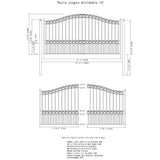 ALEKO Paris Style 12 ft. x 6 ft. Black Steel Single Swing Driveway Fence Gate