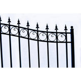 ALEKO Prague Style 12 ft. x 6 ft. Black Steel Single Slide Driveway Fence Gate