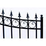 ALEKO Prague Style 12 ft. x 6 ft. Black Steel Single Slide Driveway with Gate Opener Fence Gate