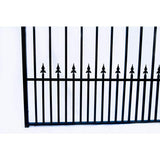 ALEKO Prague Style 12 ft. x 6 ft. Black Steel Single Swing Driveway Fence Gate