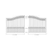 ALEKO Prague Style 12 ft. x 6 ft. Black Steel Single Swing Driveway Fence Gate