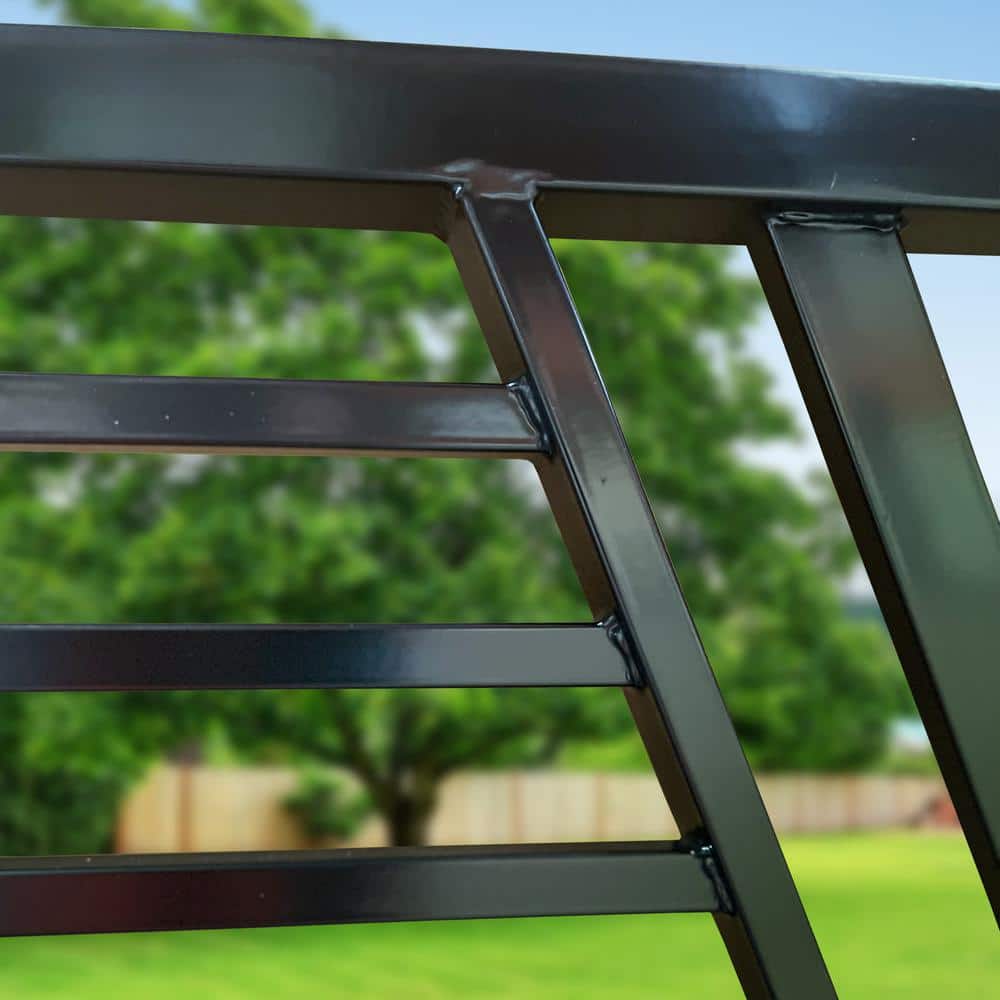 ALEKO 12 ft. x 6 ft. Sofia Black Metal Steel Dual Swinging Driveway Fence Gate