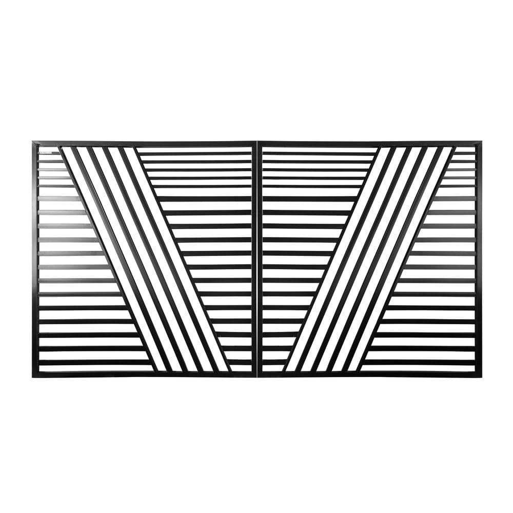 ALEKO 12 ft. x 6 ft. Sofia Black Metal Steel Dual Swinging Driveway Fence Gate