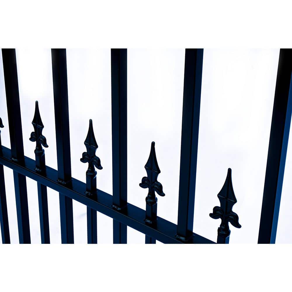 ALEKO St. Louis 12 ft. x 6 ft. Black Steel Single Slide Driveway Fence Gate