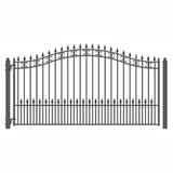 ALEKO St. Louis Style 12 ft. x 6 ft. Black Steel Single Swing Driveway Fence Gate
