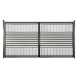ALEKO 14 ft. x 6 ft. Barcelona Black Metal Steel Dual Swinging Driveway Fence Gate