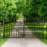 ALEKO 14 ft. x 6 ft. Kyiv Black Metal Steel Dual Swinging Driveway Fence Gate