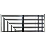 ALEKO 14 ft. x 6 ft. Kyiv Black Metal Steel Dual Swinging Driveway Fence Gate