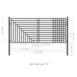 ALEKO 14 ft. x 6 ft. Kyiv Black Metal Steel Dual Swinging Driveway Fence Gate