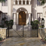 ALEKO 14 ft. x 6 ft. Kyiv Black Metal Steel Dual Swinging Driveway Fence Gate