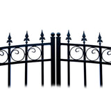 ALEKO London Style 14 ft. x 6 ft. Black Steel Dual Driveway Fence Gate