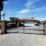 ALEKO London Style 14 ft. x 6 ft. Black Steel Dual Driveway Fence Gate