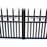 ALEKO London Style 14 ft. x 6 ft. Black Steel Dual Driveway Fence Gate