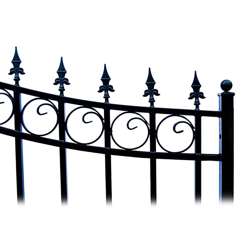 ALEKO London Style 14 ft. x 6 ft. Black Steel Dual Driveway Fence Gate
