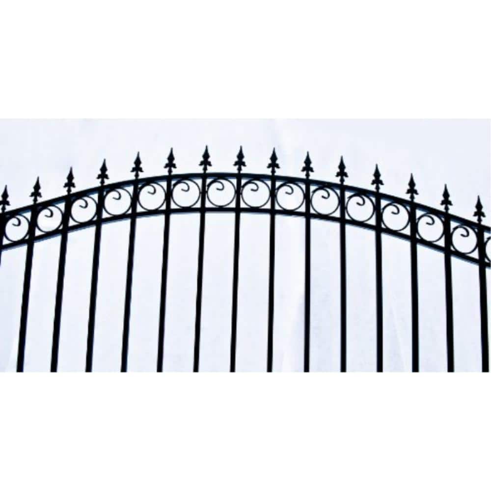 ALEKO London Style 14 ft. x 6 ft. Black Steel Single Slide Driveway Fence Gate