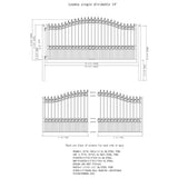 ALEKO London Style 14 ft. x 6 ft. Black Steel Single Slide Driveway with Gate Opener Fence Gate