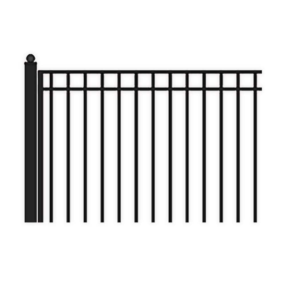 ALEKO Madrid 14 ft. x 6 ft. Black Steel Dual Driveway Fence Gate