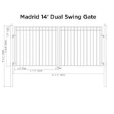 ALEKO Madrid 14 ft. x 6 ft. Black Steel Dual Driveway Fence Gate