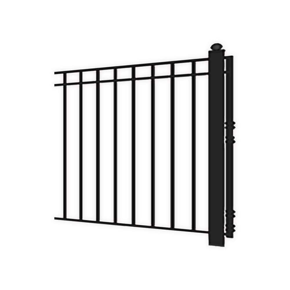 ALEKO Madrid 14 ft. x 6 ft. Black Steel Dual Driveway Fence Gate