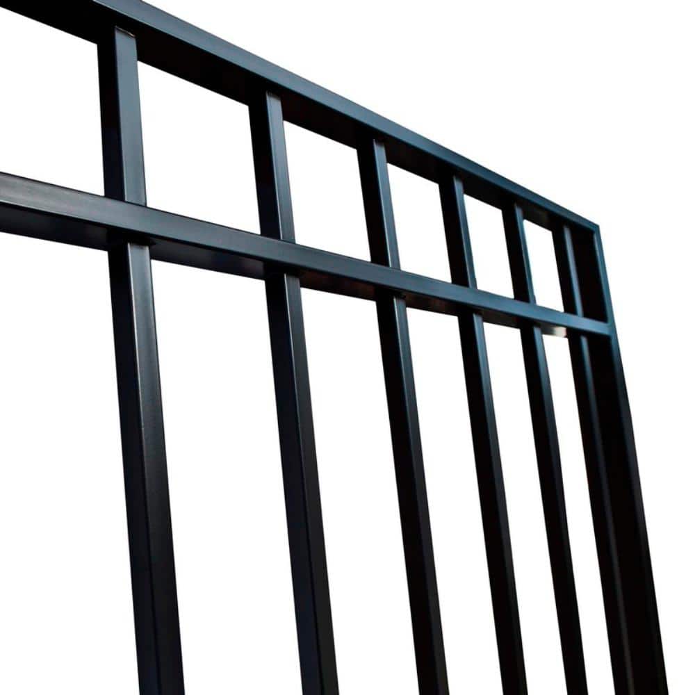 ALEKO Madrid Style 14 ft. x 6 ft. Black Steel Single Slide Driveway Fence Gate