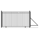ALEKO Madrid Style 14 ft. x 6 ft. Black Steel Single Slide Driveway Fence Gate