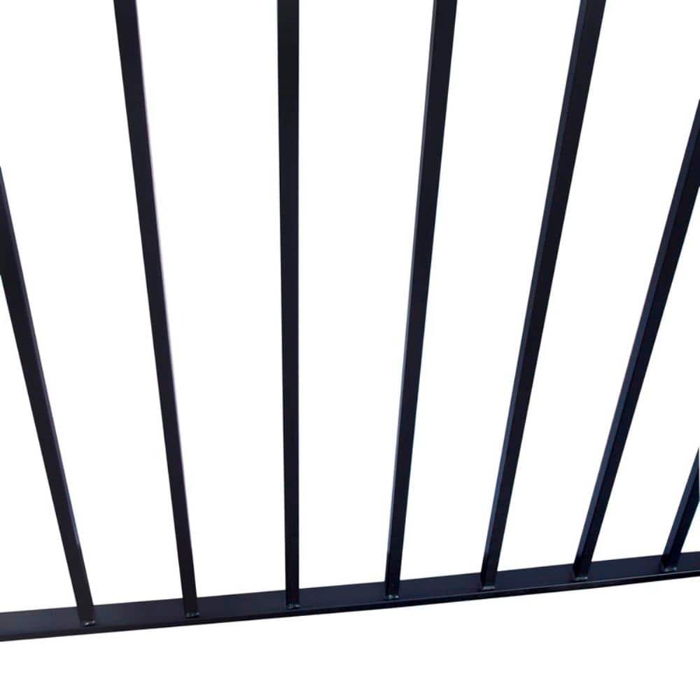 ALEKO Madrid Style 14 ft. x 6 ft. Black Steel Single Slide Driveway with Gate Opener Fence Gate